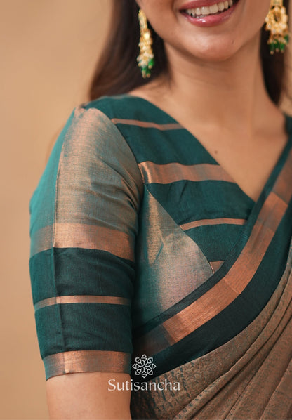 Dhiyona SS Soft Sheen Tissue Cotton Saree with Fluid Drape