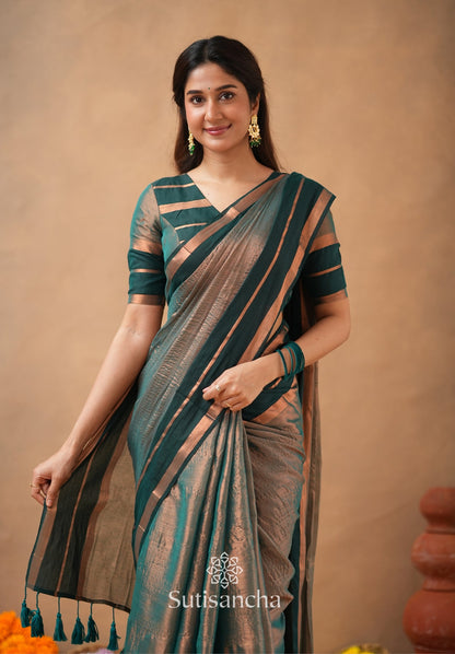 Dhiyona SS Soft Sheen Tissue Cotton Saree with Fluid Drape