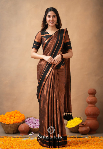 Dhiyona SS Soft Sheen Tissue Cotton Saree with Fluid Drape