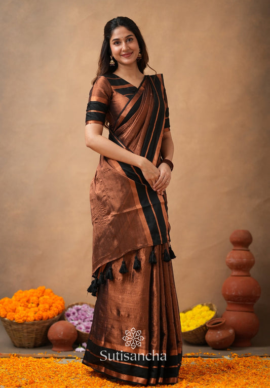 Dhiyona SS Soft Sheen Tissue Cotton Saree with Fluid Drape