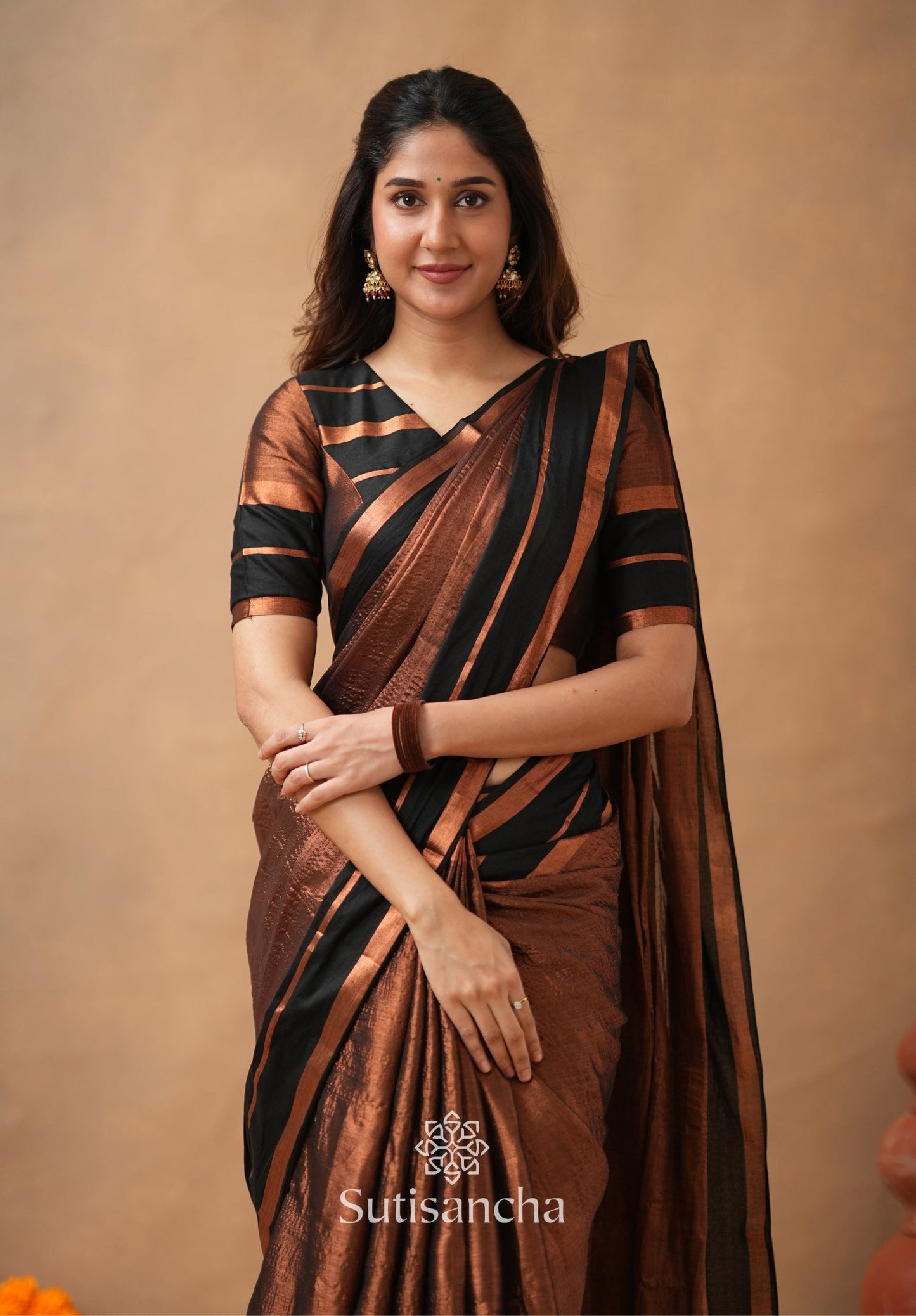 Dhiyona SS Soft Sheen Tissue Cotton Saree with Fluid Drape