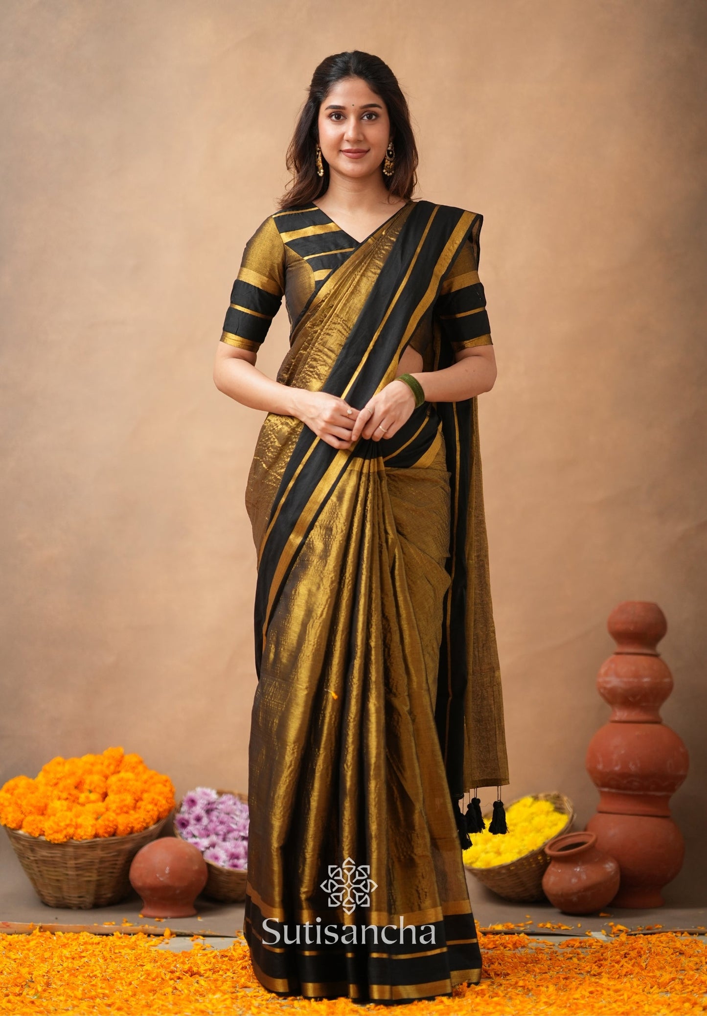 Dhiyona SS Soft Sheen Tissue Cotton Saree with Fluid Drape