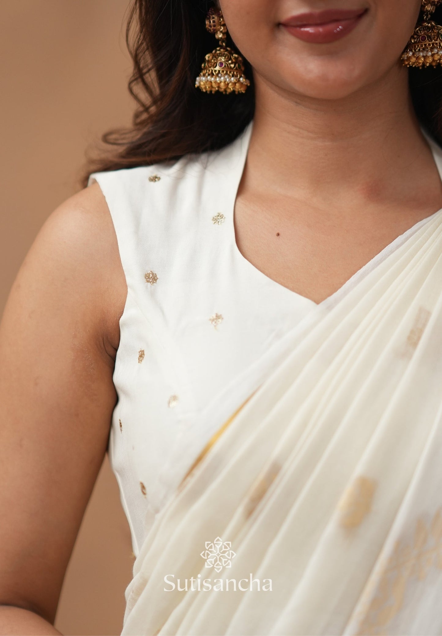 Dhiyona SS Pure Mul Cotton Saree with Subtle Woven Design