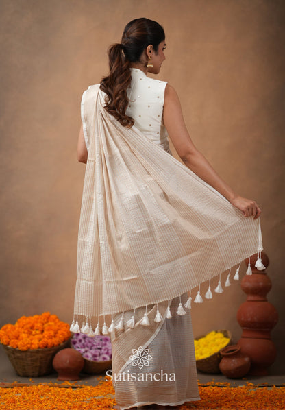 Dhiyona SS Pure Mul Cotton Saree with Subtle Woven Design