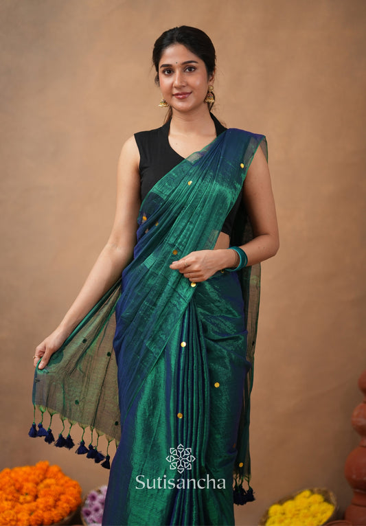 Dhiyona SS Premium Tissue Saree Accented with Siquin Shine
