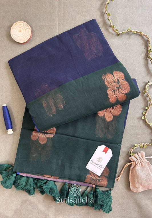 Dhiyona SS Sutisancha Rose-Design Signature Mul Cotton Saree