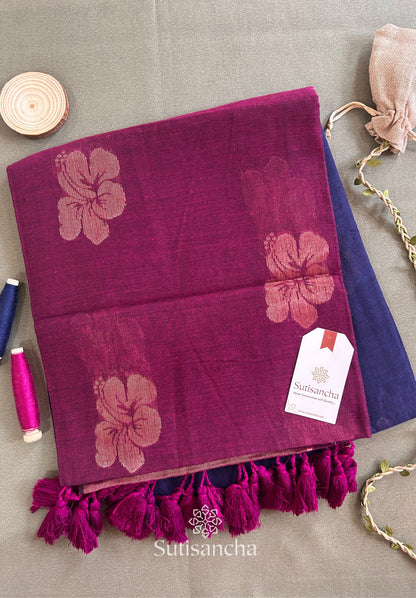 Dhiyona SS Sutisancha Rose-Design Signature Mul Cotton Saree