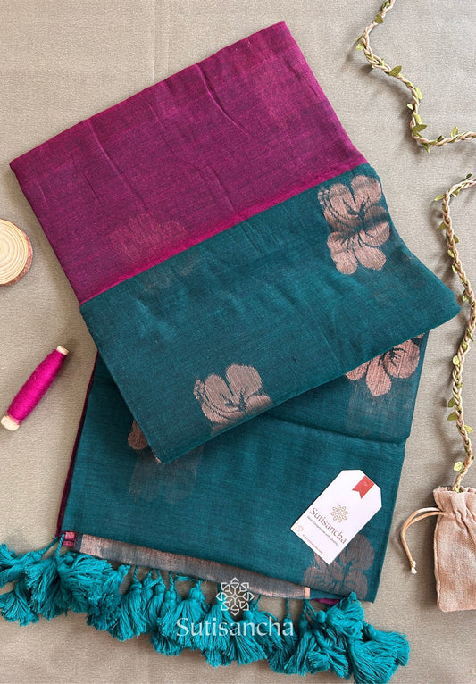 Dhiyona SS Sutisancha Rose-Design Signature Mul Cotton Saree