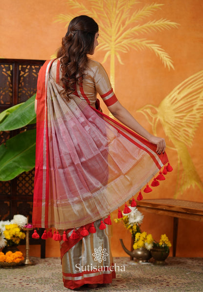 Dhiyona SS Soft Sheen Tissue Cotton Saree with Fluid Drape