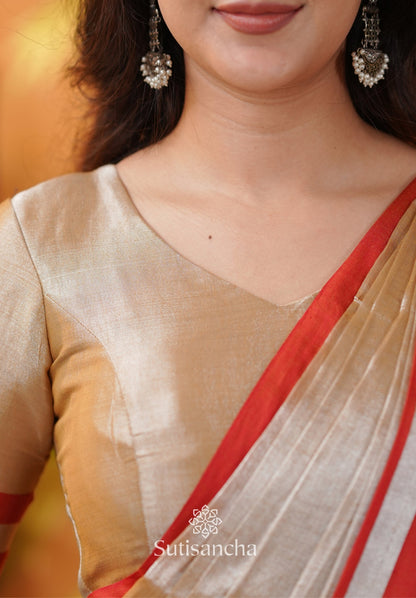 Dhiyona SS Soft Sheen Tissue Cotton Saree with Fluid Drape