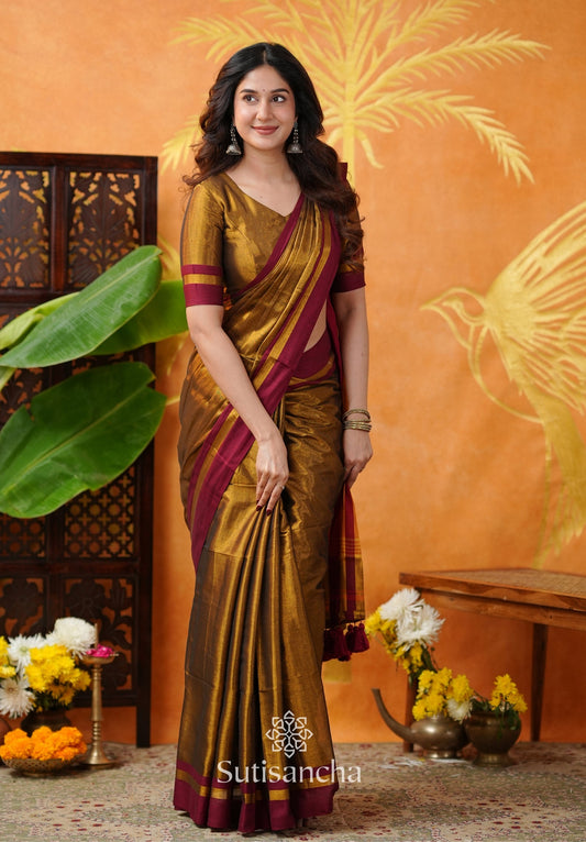 Dhiyona SS Soft Sheen Tissue Cotton Saree with Fluid Drape