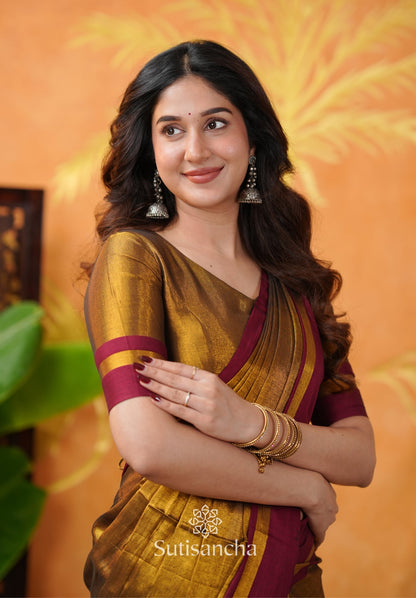 Dhiyona SS Soft Sheen Tissue Cotton Saree with Fluid Drape