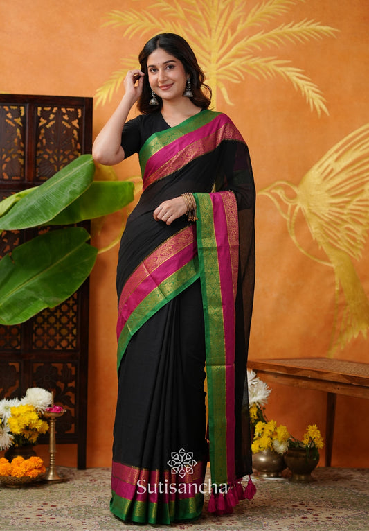 Dhiyona SS Classic Noir Mul Cotton Saree