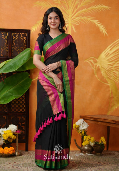 Dhiyona SS Classic Noir Mul Cotton Saree
