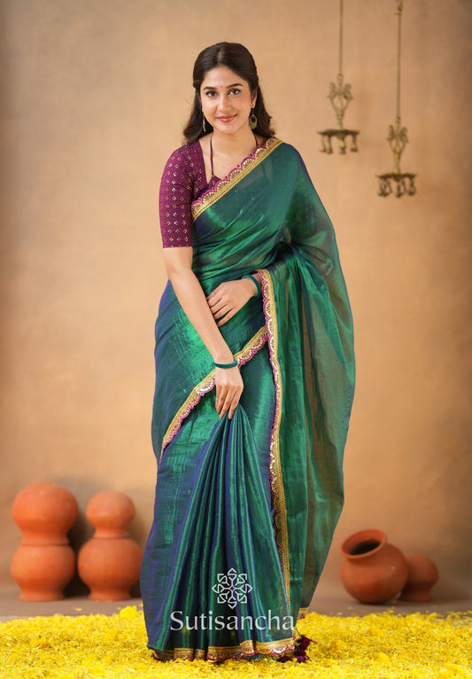 Dhiyona SS The Luxe Gleam Tissue Cotton Saree