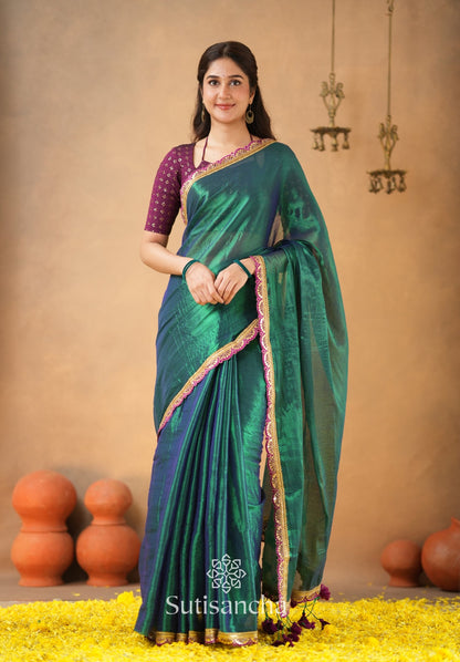 Dhiyona SS The Luxe Gleam Tissue Cotton Saree