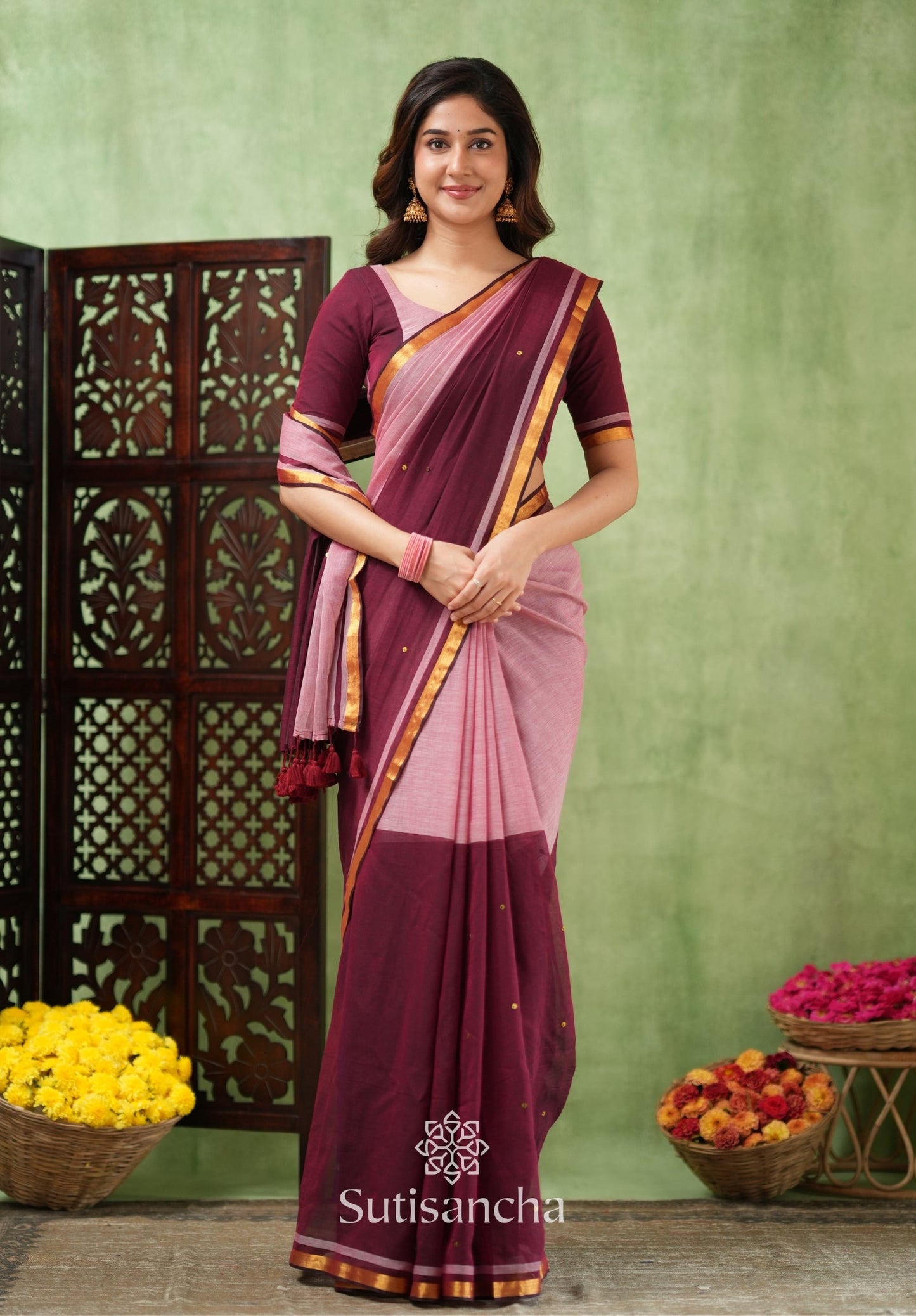 Dhiyona SS Regal Border Mul Cotton Saree
