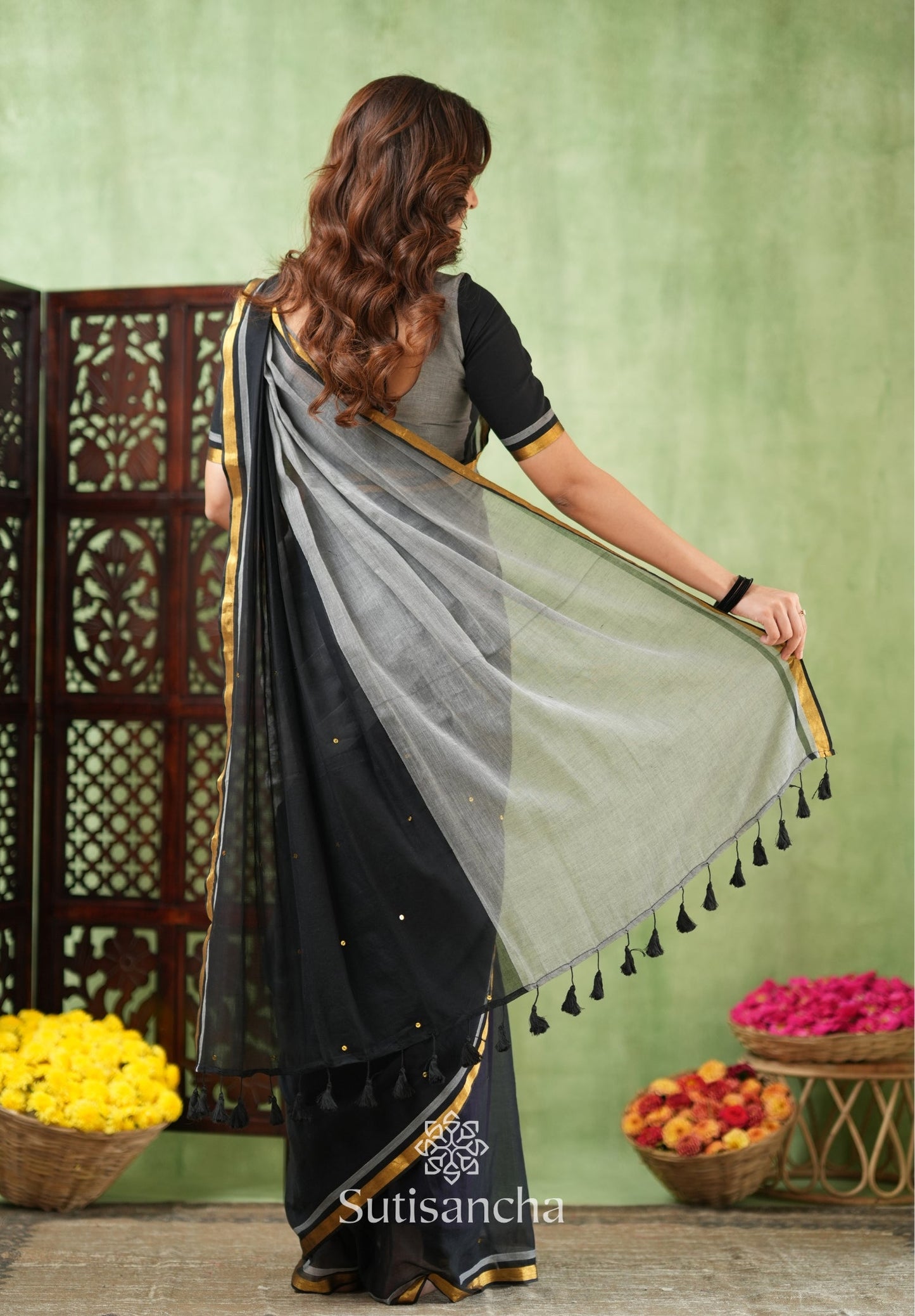 Dhiyona SS Regal Border Mul Cotton Saree