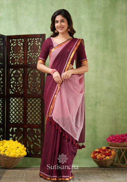 Dhiyona SS Regal Border Mul Cotton Saree