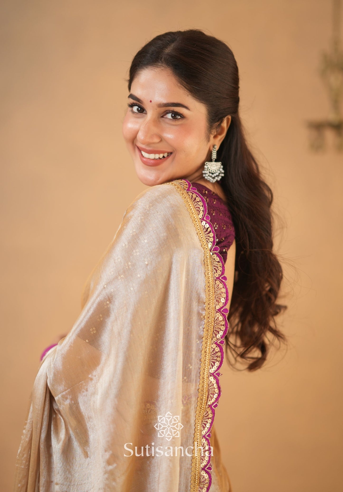 Dhiyona SS The Luxe Gleam Tissue Cotton Saree