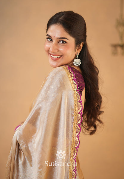 Dhiyona SS The Luxe Gleam Tissue Cotton Saree