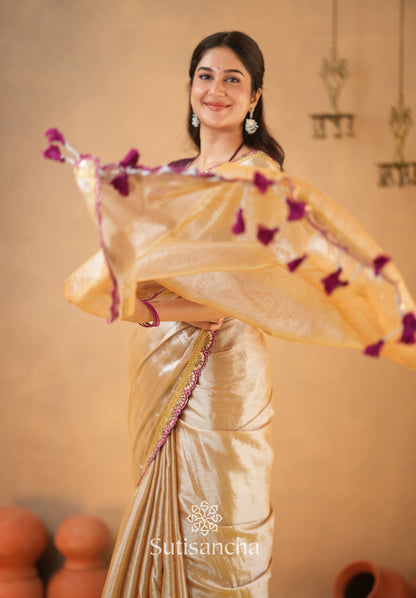 Dhiyona SS The Luxe Gleam Tissue Cotton Saree