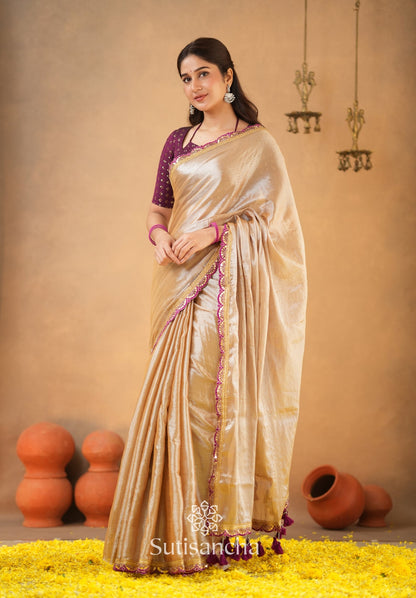 Dhiyona SS The Luxe Gleam Tissue Cotton Saree