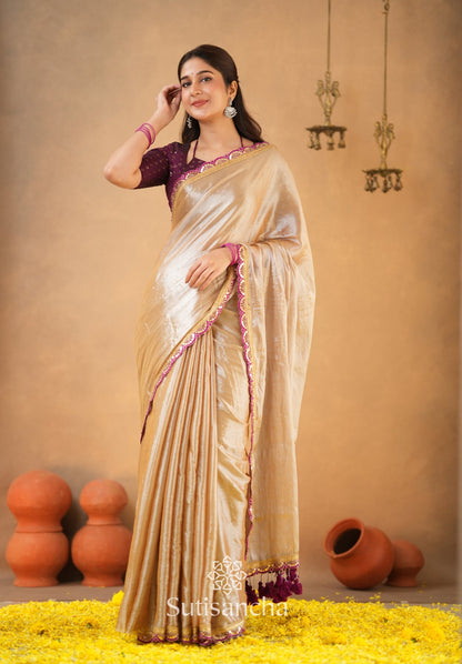 Dhiyona SS The Luxe Gleam Tissue Cotton Saree
