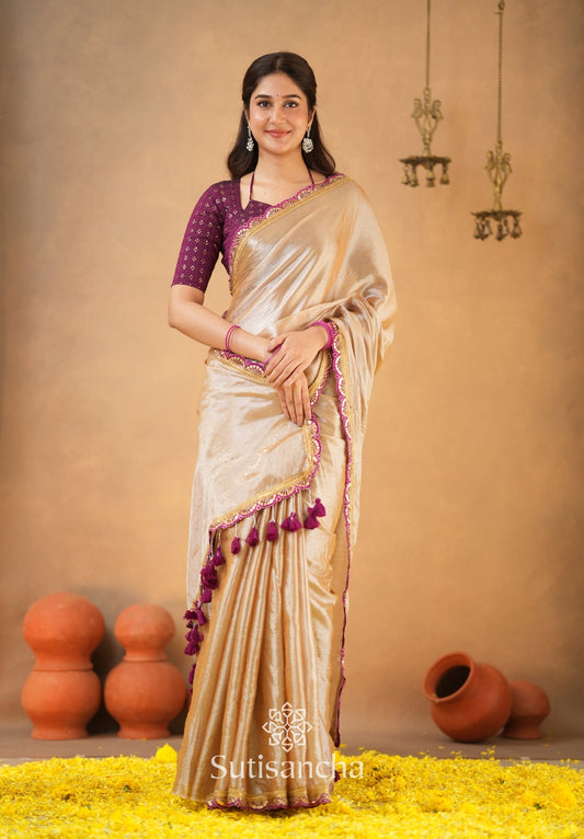 Dhiyona SS The Luxe Gleam Tissue Cotton Saree