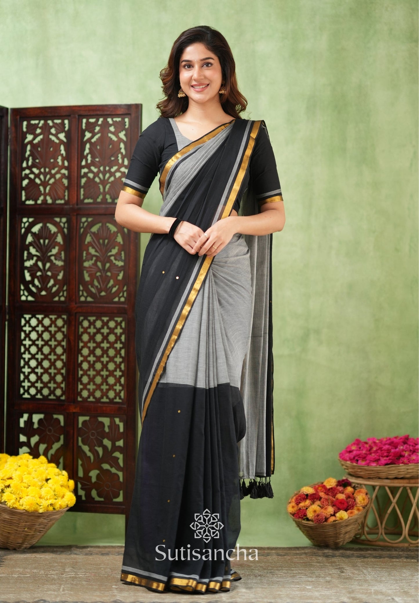 Dhiyona SS Regal Border Mul Cotton Saree