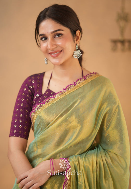 Dhiyona SS The Luxe Gleam Tissue Cotton Saree