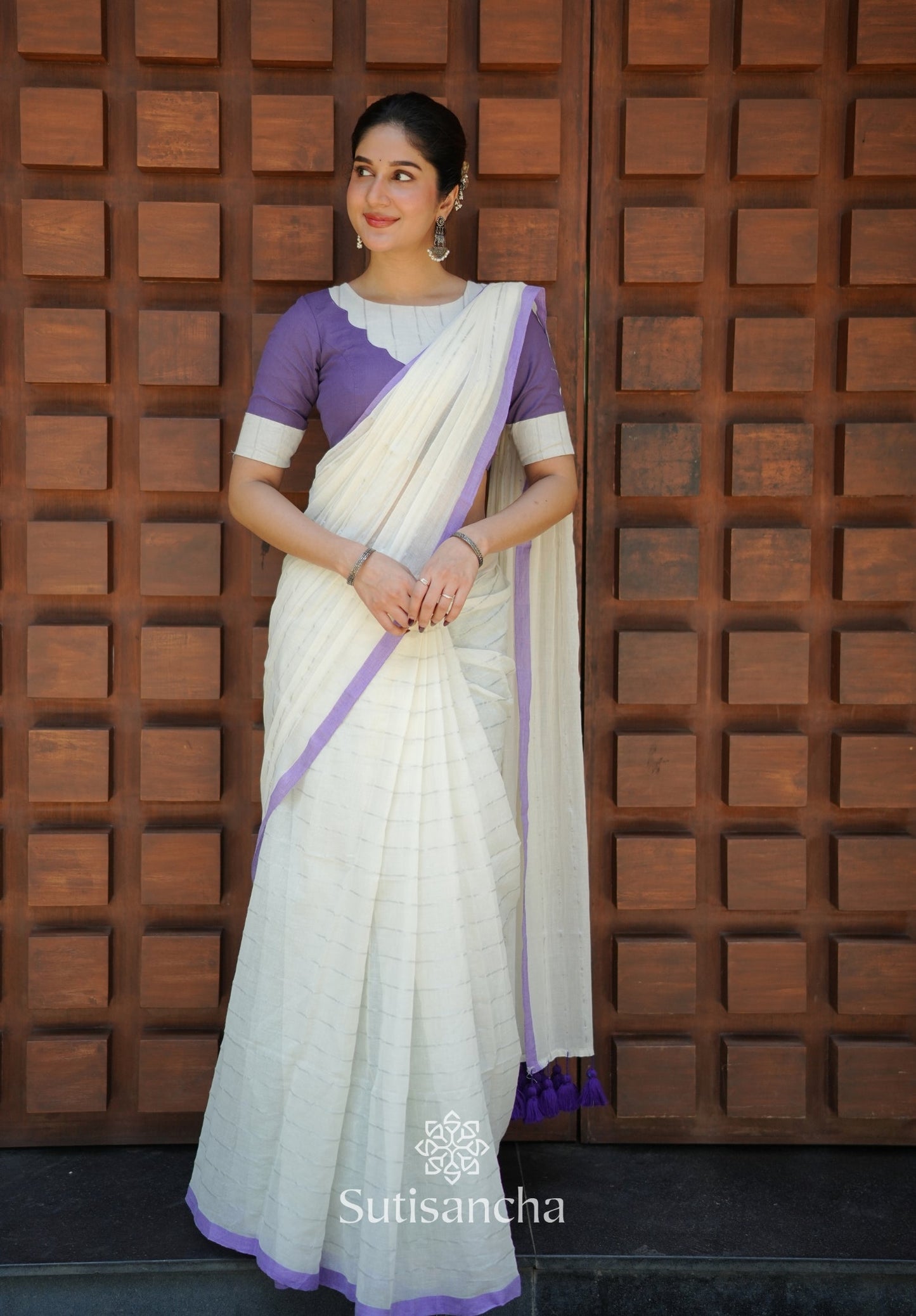 Dhiyona SS Lavender Mist Mul Cotton Saree