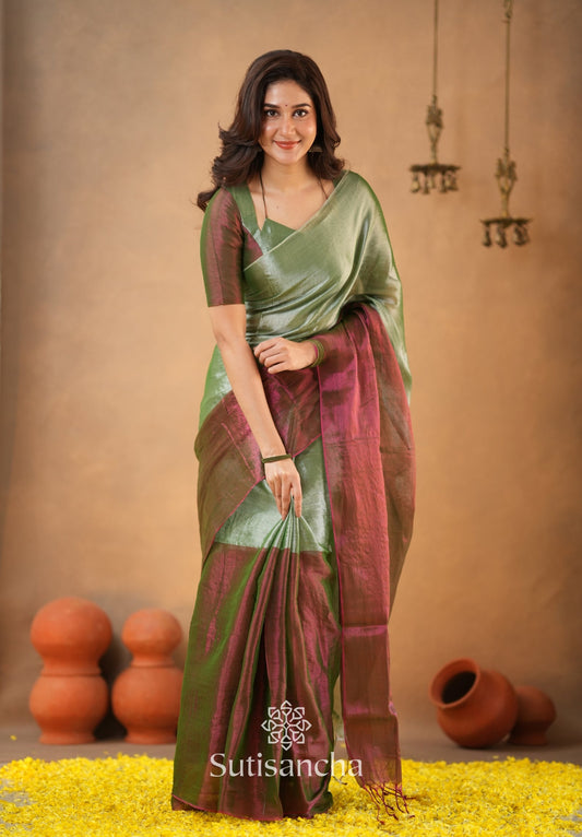 Dhiyona SS Regal Split Elegance Handloom Tissue Cotton Saree