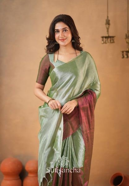 Dhiyona SS Regal Split Elegance Handloom Tissue Cotton Saree