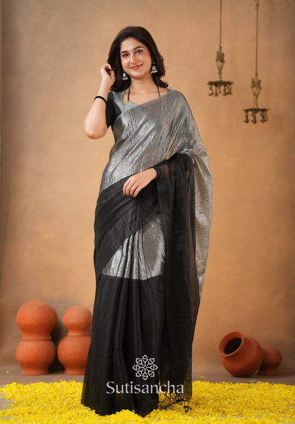 Dhiyona SS Regal Split Elegance Handloom Tissue Cotton Saree