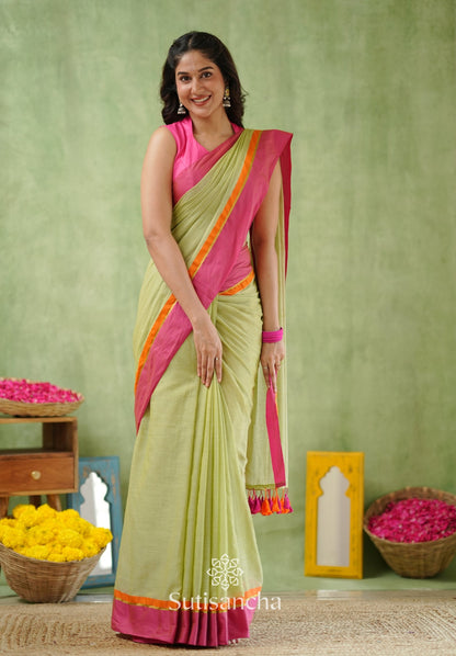 Dhiyona SS Pink Poise Pure Cotton Saree