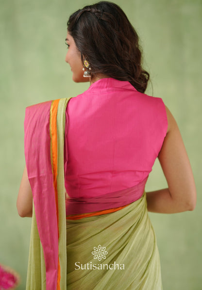 Dhiyona SS Pink Poise Pure Cotton Saree