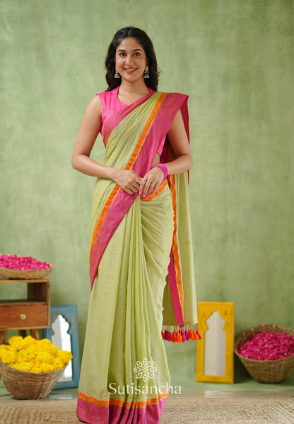Dhiyona SS Pink Poise Pure Cotton Saree