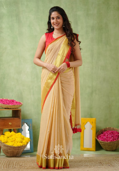 Dhiyona SS Golden Edge Classic Mul Saree