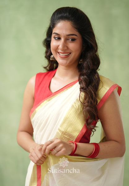 Dhiyona SS Golden Edge Classic Mul Saree