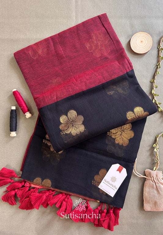 Dhiyona SS Sutisancha Rose-Design Signature Mul Cotton Saree