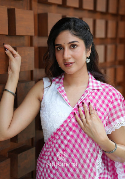 Dhiyona SS Summer Gingham Mul Cotton Saree