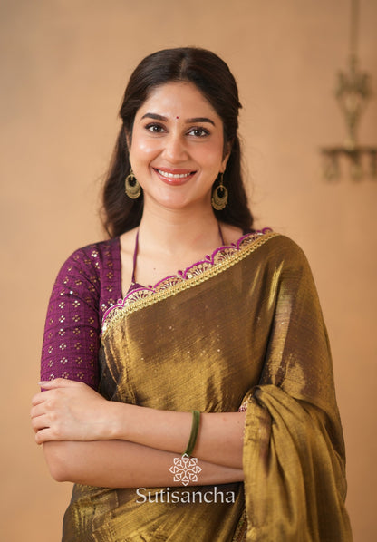 Dhiyona SS The Luxe Gleam Tissue Cotton Saree