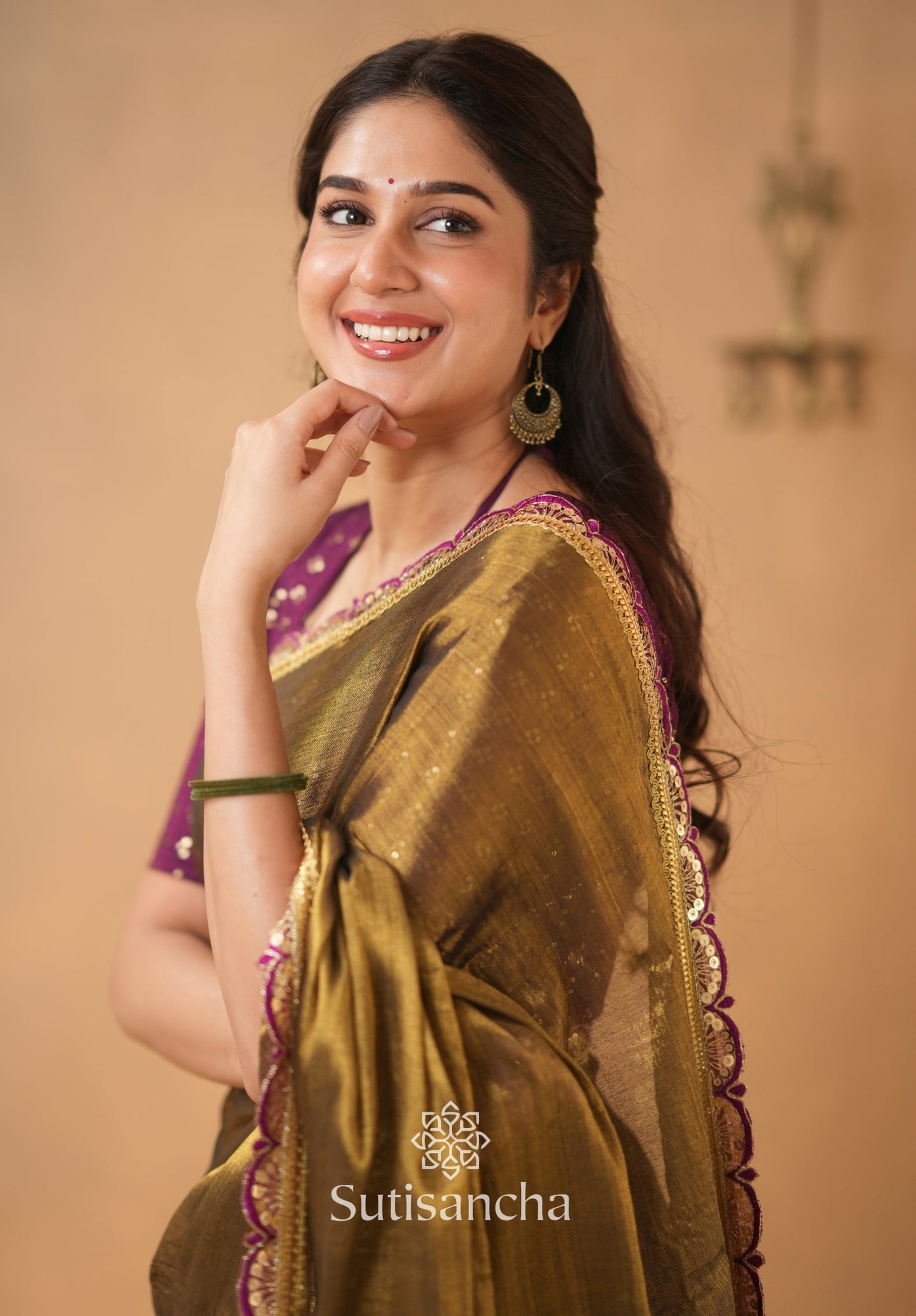 Dhiyona SS The Luxe Gleam Tissue Cotton Saree