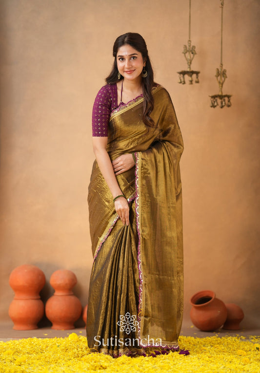 Dhiyona SS The Luxe Gleam Tissue Cotton Saree