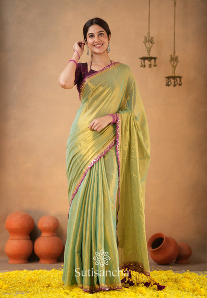 Dhiyona SS The Luxe Gleam Tissue Cotton Saree