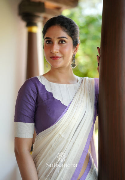 Dhiyona SS Lavender Mist Mul Cotton Saree