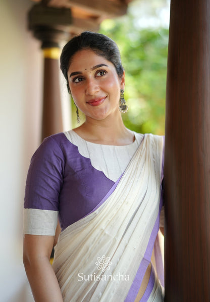 Dhiyona SS Lavender Mist Mul Cotton Saree