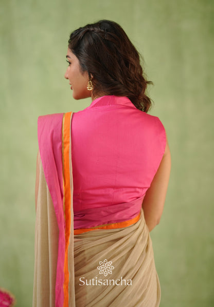 Dhiyona SS Pink Poise Pure Cotton Saree
