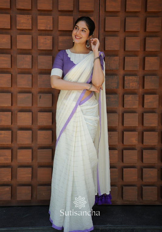 Dhiyona SS Lavender Mist Mul Cotton Saree